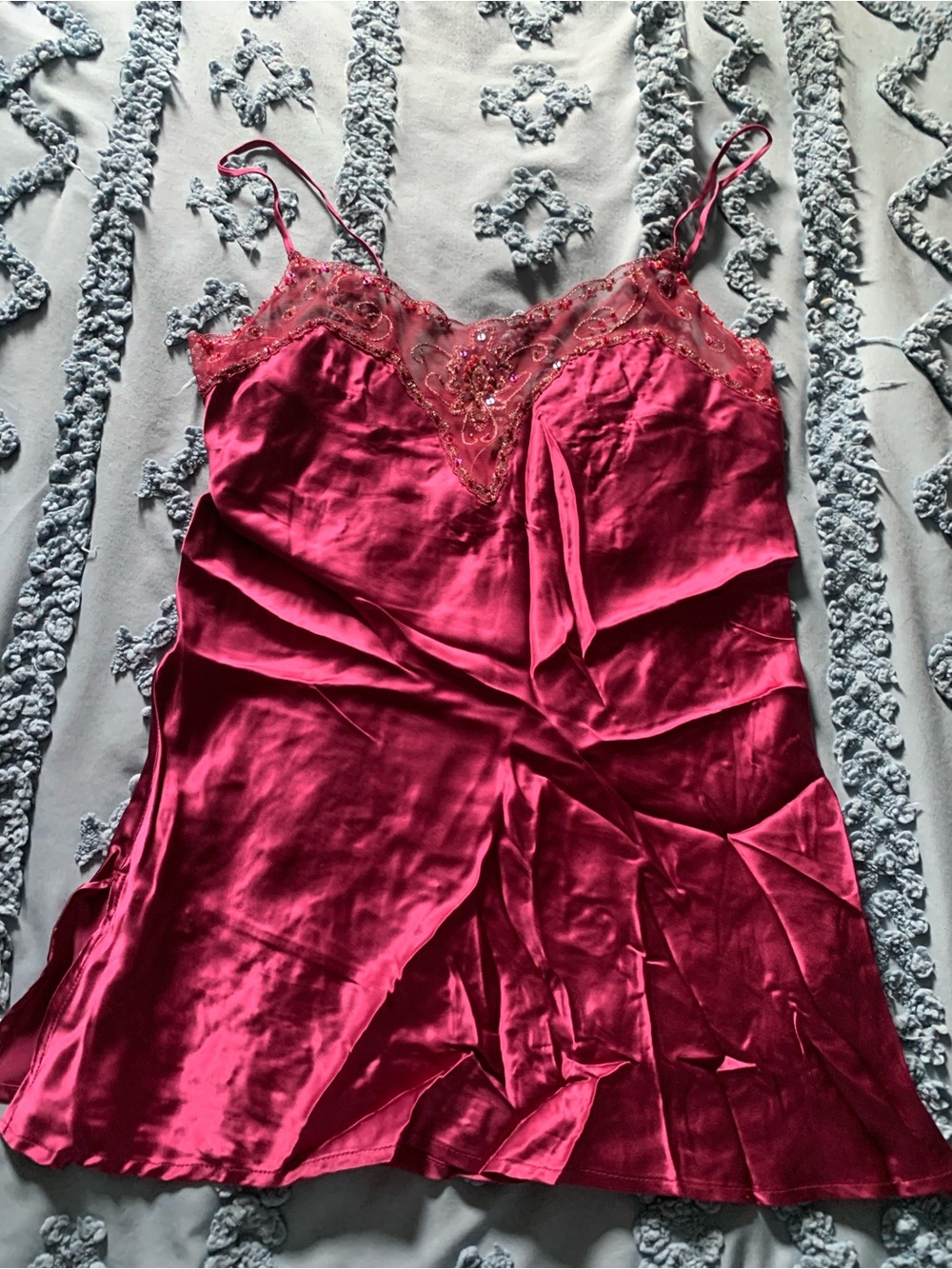 Arden B. Vintage Y2K-Era Fuchsia 100% Silk Slip Mini Dress NWT